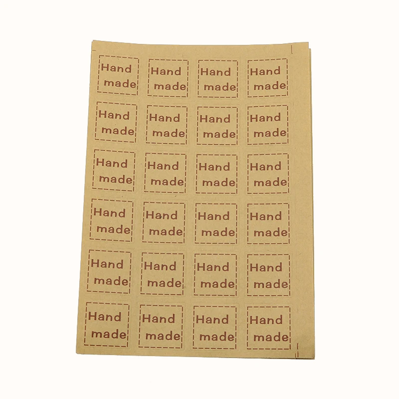 Handmade Sticker 120pcs / 25 * 25mm Vintage Sticker Kraft Paper Label DIY Handmade Gift Cake Baking Seal Sealing Sticker