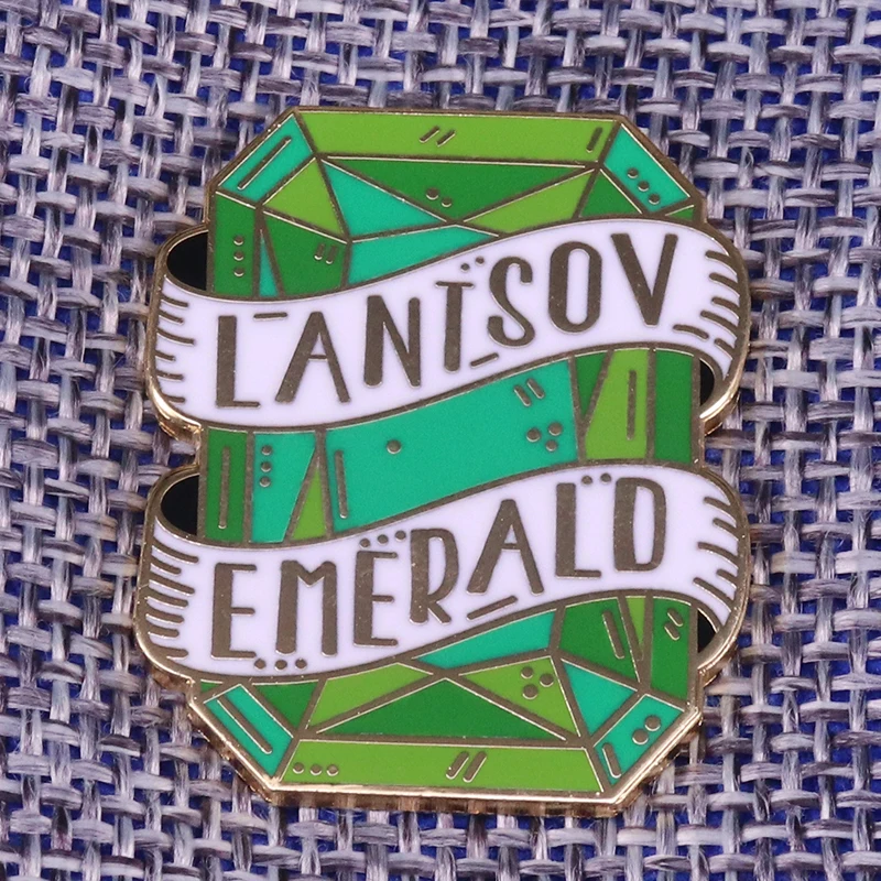 Lantsov emerald enamel pin Grisha trilogy literature brooch book art badge Nikolai Lantsov bookworm gift shirt jackets access