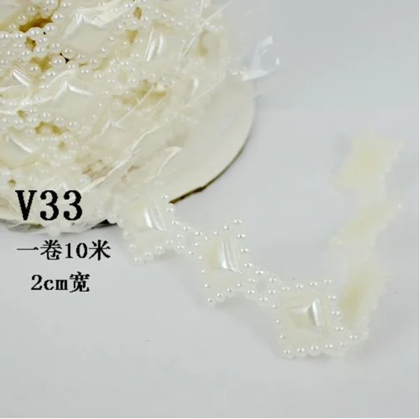 1 Spool 10 Meters 20mm Width Ivory White ABS Pearl Garland For Wedding Party Centerpiece Hanging Chain Decoration V33