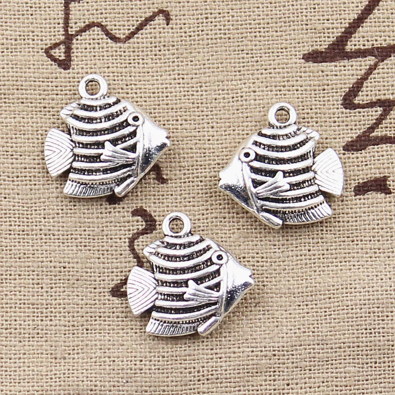 6pcs Charms Goldfish Fish 18x18mm Antique Tibetan Silver Color Pendant Findings Accessories DIY Vintage Choker Handmade Jewelry