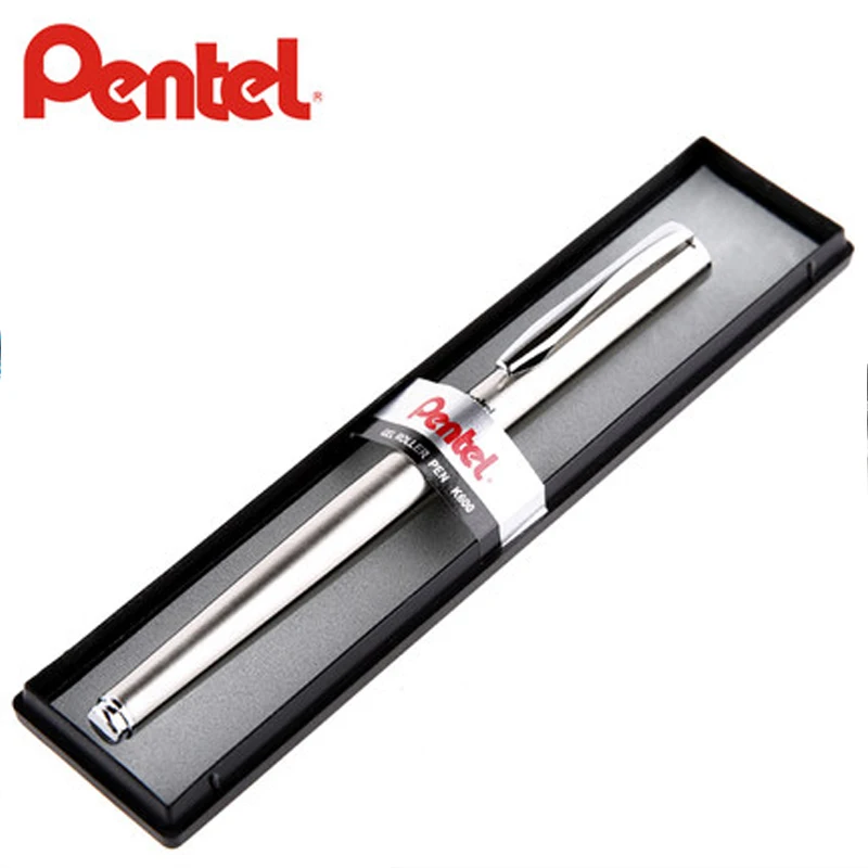 

1pcs 2019 Pentel Metal Gel Pen 0.7 Mm K600 Heavy Hand Low Center of Gravity Signature Pen Metal Texture Non-slip Pen Grip Design