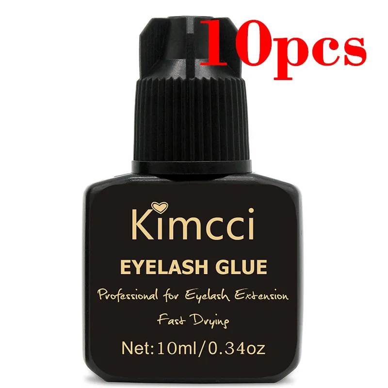 

Kimcci 10ml 10pcs/lot Professional Eyelash Glue No Odor No Stimulation Fast Drying Lashes Extension Adhesive Black Strong Sticky