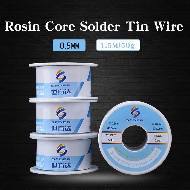 50g Rosin Core Solder Wire 0.3mm 0.5mm 0.8mm 1.0mm Soldering Tin Wire Roll BGA Welding Rework Tools