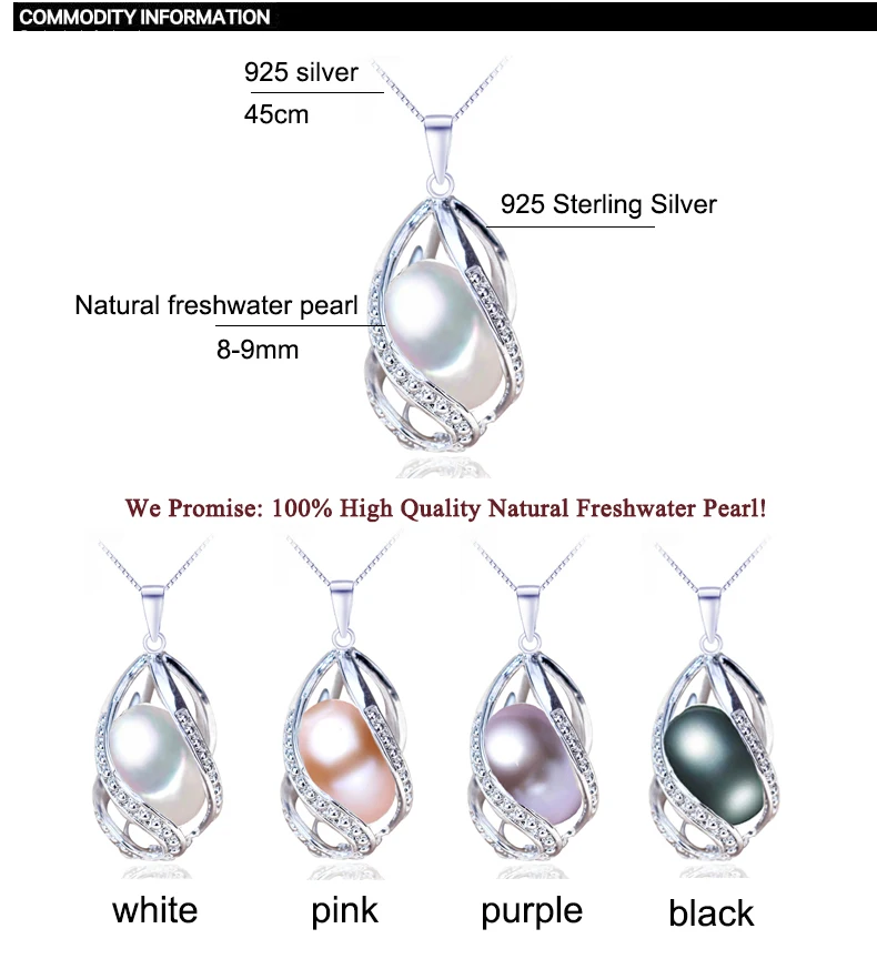 ZHBORUINI Pearl Necklace Pearl Jewelry 925 Sterling Silver Jewelry For Women Natural Freshwater Pearl beads Pendants Wholesale