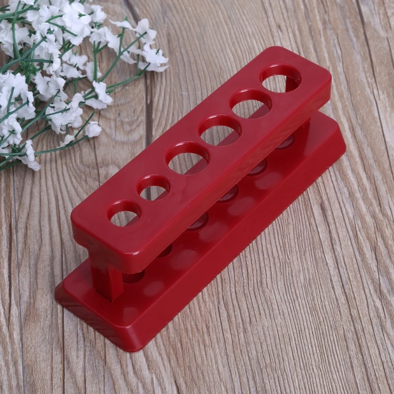 1pcTest Tube Holder 6 Hole Plastic Rack Red Stand Burette Stand Shelf Laboratory