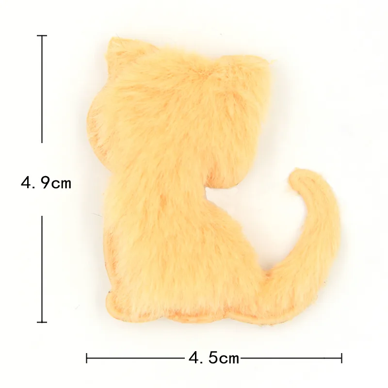 24pcs/lot 4.5x4.9cm Mix colors Plush Cat Padded Appliques For Children hair Clip Accessories and DIY Kid patches