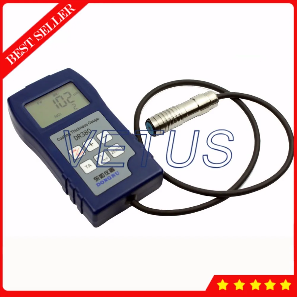 DR380 Dual Purpose Paint Coating Thickness Gauge with Magnetic and Eddy Measurement Method