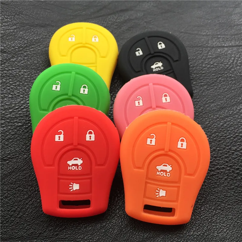 Silicone rubber Car Key Case For Nissan Maxima Altima Sentra Versa  4 Buttons Smart Key Shell Cover