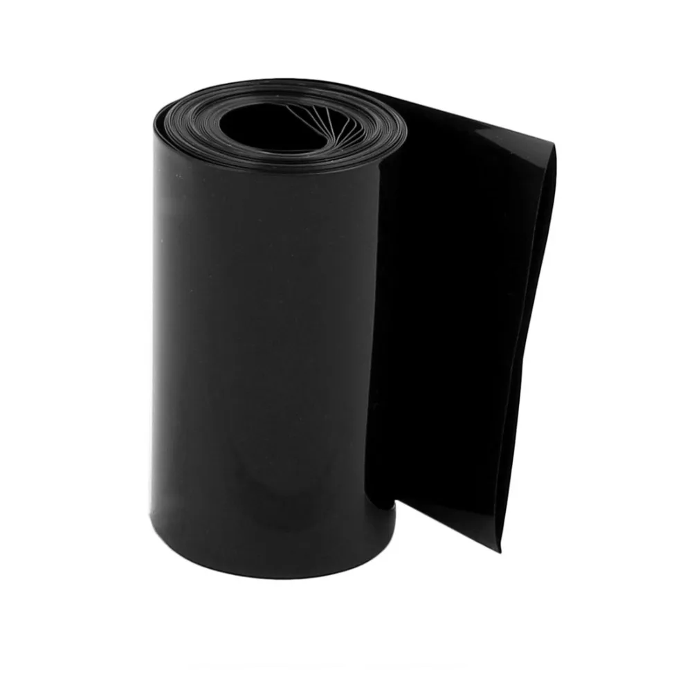 Uxcell 2.1M 55/75/80mm Black PVC Heat Shrink Tubing Tube Wrap Contra Sleeve Cable Heat Shrink Tube for 18650 Battery