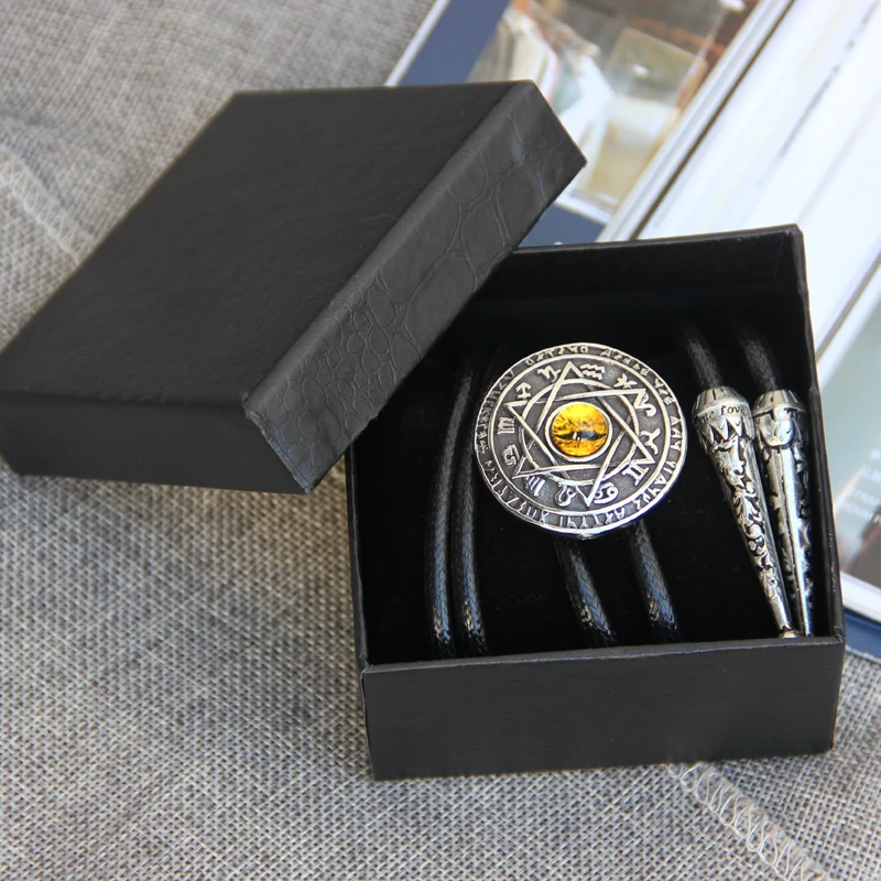 Original design bolo ties stainless steel 12 Constellation resin eye bolo tie for men personality neck tie fashion accessory