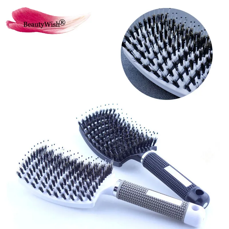 Hair Brush 1Pc Boar Bristle Hair Brush set - Curved and Vented for WetDry Detangling Hair Brush  Combs for Hair 1Pc Hairbrush