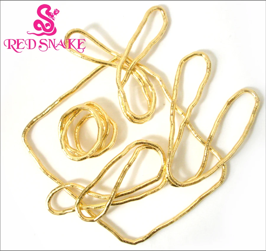 RED SNAKE 900*8mm 5pcs/lot Arbitrary Shape Bendy Bendable Twisty Gold-color  Snake Necklace