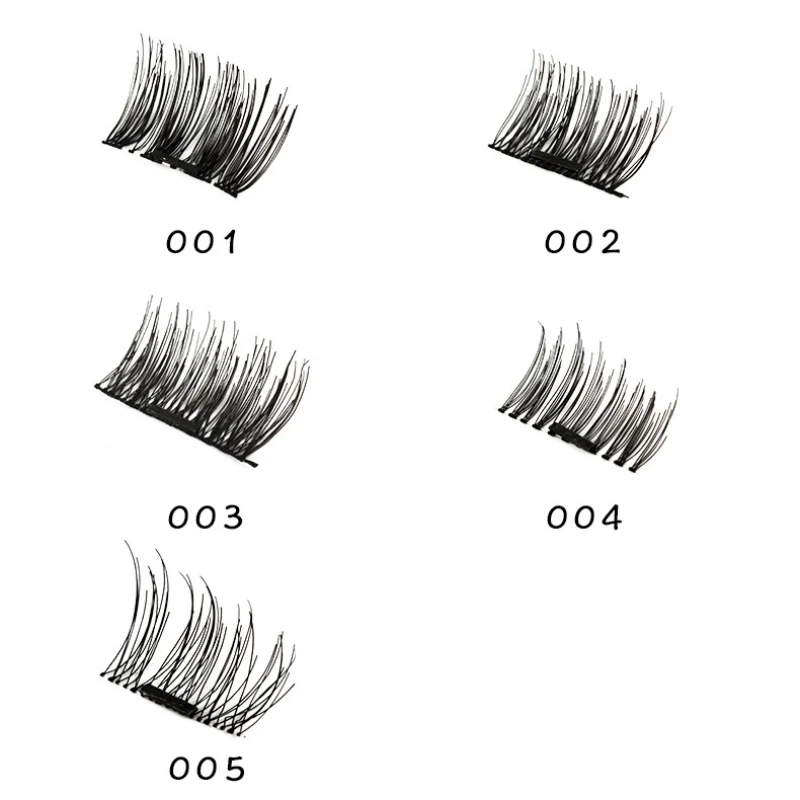 Professional 3D Magnetic Eyelashes Natural Glue-Free Long Reusable Fake False Eye Lashes Extension Handmade 4PCS