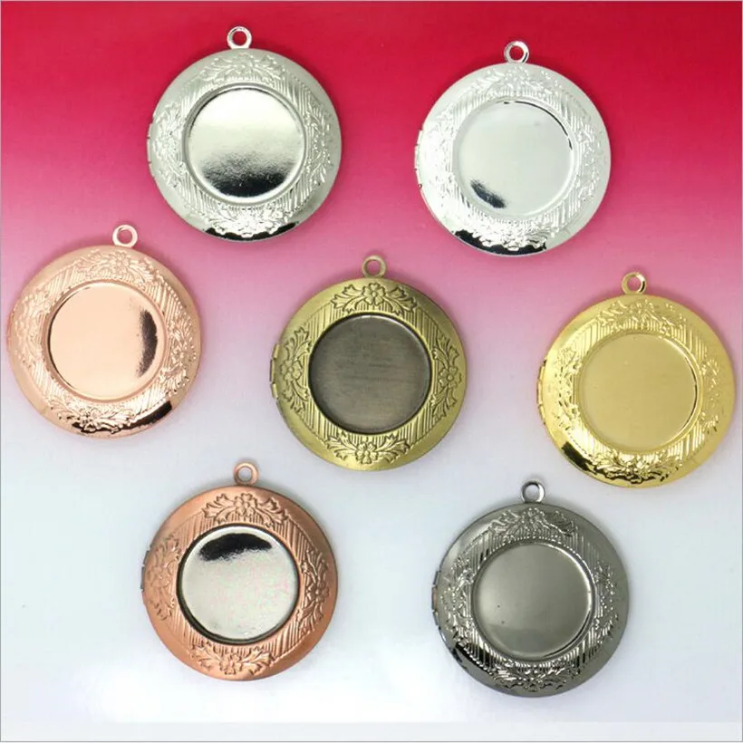 5Pcs Copper Openable Locket Pendant Frame Necklace for Women Golden Photo Locket Pendants Necklace DIY Jewelry Making Supplies