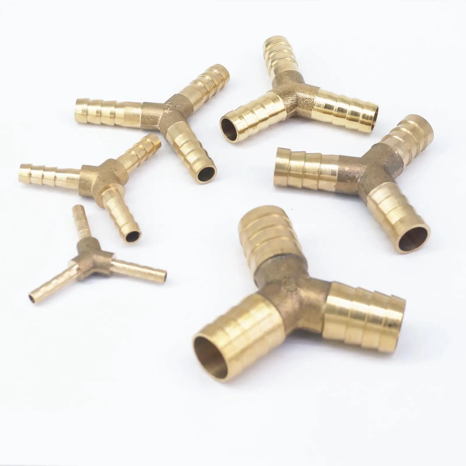 

Fit Hose Barb I.D 10mm 12mm 14mm 16mm 19mm Y Type 3 Ways Brass Coupler Splicer Connectors Fittings 1Mpa