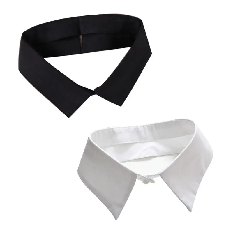 fake dress shirt Classic Black/White Collar Shirt Fake Collar Tie Vintage Detachable False  Collar Lapel Blouse Top Women/Men Clothes Accessories