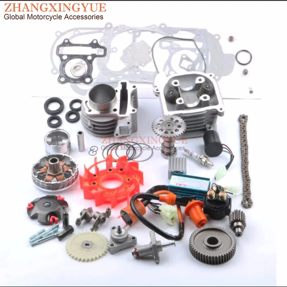 52mm Big Bore Performance Kit & A9 Cam & AC CDI & Fan for Chinese GY6 50cc Upgrade 105cc 139QMB Scooter 4T