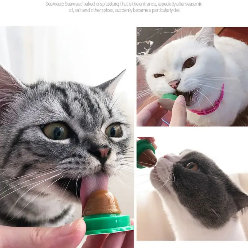 Cat Snacks Catnip Sugar Candy Licking Solid Nutrition Gel Energy Ball for Kitten Cats Healthy Food Digestion Pet Supplies