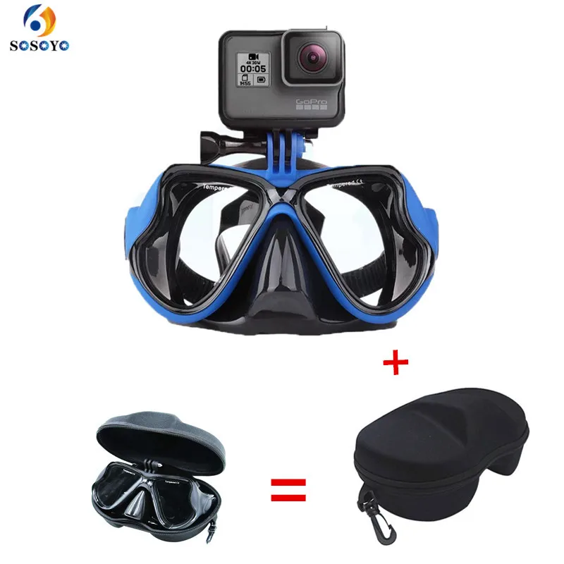 Diving Mask Underwater Waterproof Swimming Goggles With Diving Mask Glasses Case For GoPro Xiaomi Action Camera Accessories