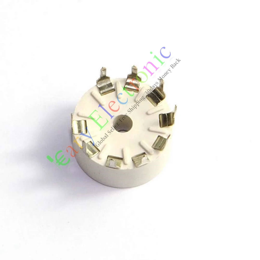 Wholesale and retail 20pcs 9 pin Plastic Tube socket PCB Mount B9A Base tube amp for 12AX7B 12AU7 diy free shipping