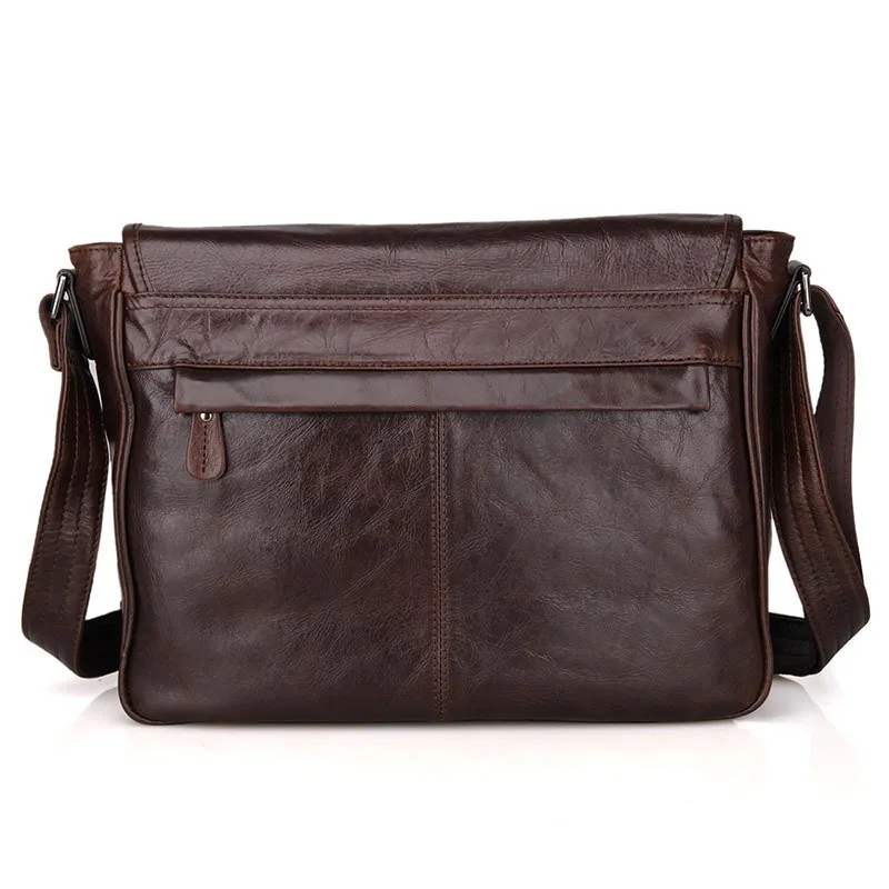 Fashion Oil Waxed Genuine Leather Shoulder Bag Men Messenger Bag Leather Crossbody Bag Sling Leisure Bag Casual New M184