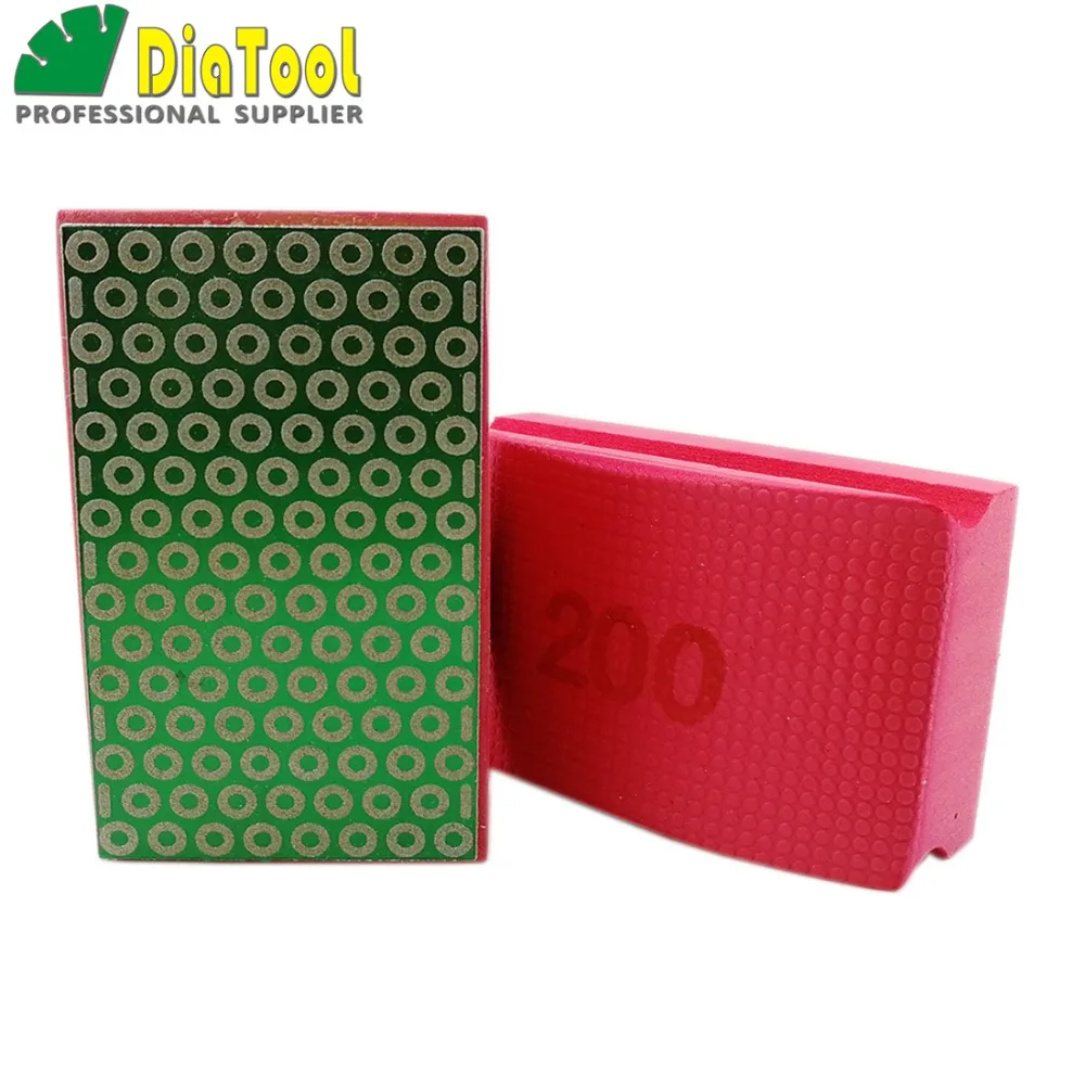 1 قطعة diatool مطلي الماس ناحية سادة 90x55 ملليمتر الحصباء #200 الصلب ناحية تلميع طحن رغوة المدعومة كتلة