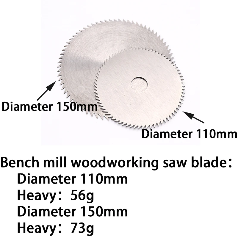 1 Buah 110/150Mm Pisau Gergaji Pemotongan Kayu Kayu Roda Putar Melingkar Baja Kecepatan Tinggi Cakram Tipis Alat Pemotong Panel Poli MDF