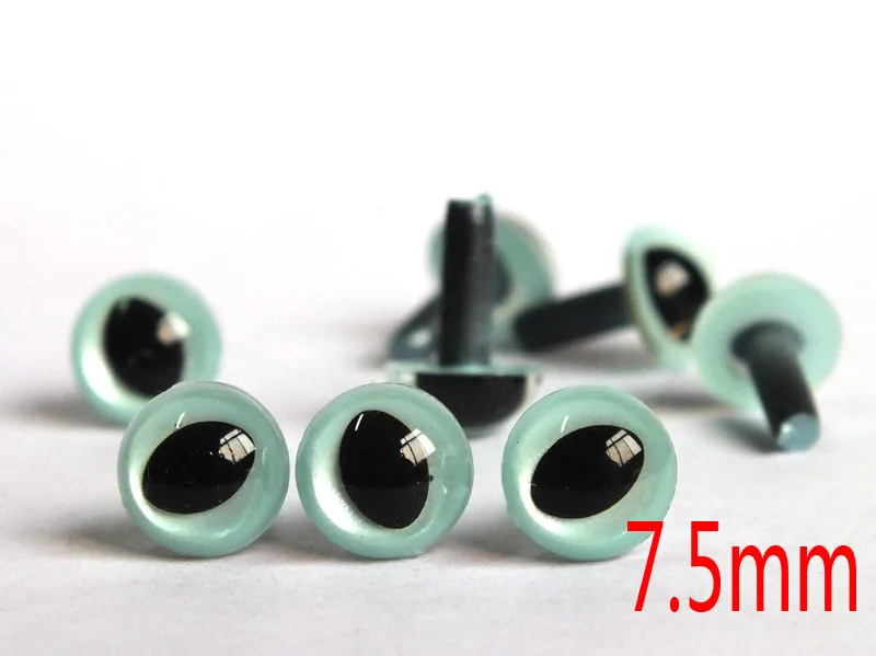 7,5mm Silber Grau Sicherheit katzen augen mit locking metall scheiben für DIY Puppe