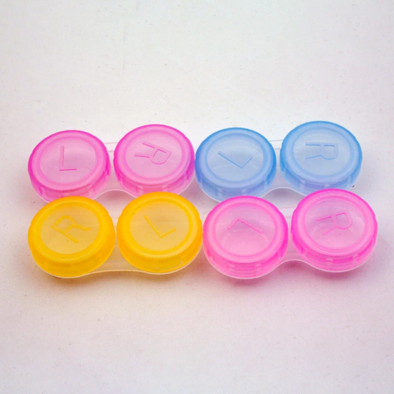 20PCS/LOT Candy Colorful Contact Lens Case Travel Small Cute Eyewear Holder Container For Contact Lens Box Women