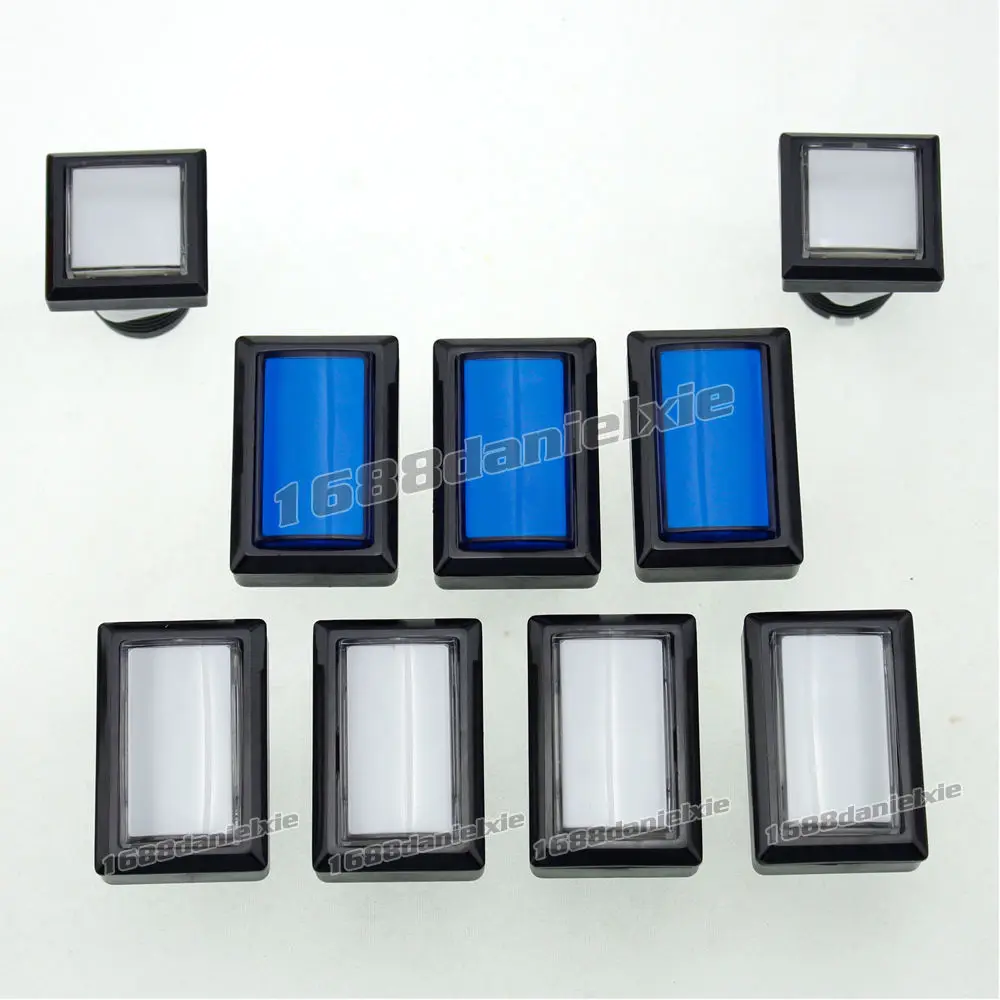 9x New Arcade Beatmania IIDX 2x Square + 7x Rectangular  LED Illuminated Push Buttons For DJ Video Machine Games DIY Parts Jamma