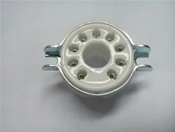 8pcs ceramic tube socket big 9 pin tube socket GZC9-2 silver foot for EL504 PL504 EL519 PL519 6p12p