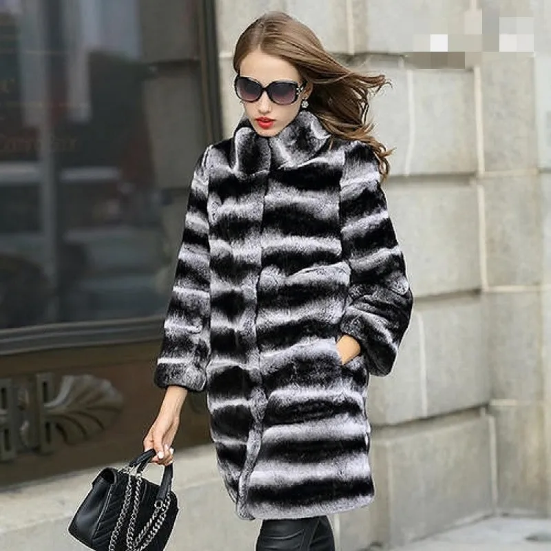 Rabbit Fur Coat for Women, Detachable Sleeve, Bottom Transformer, Demolition Prolonged, Warming, High Fashion, Natural Fur