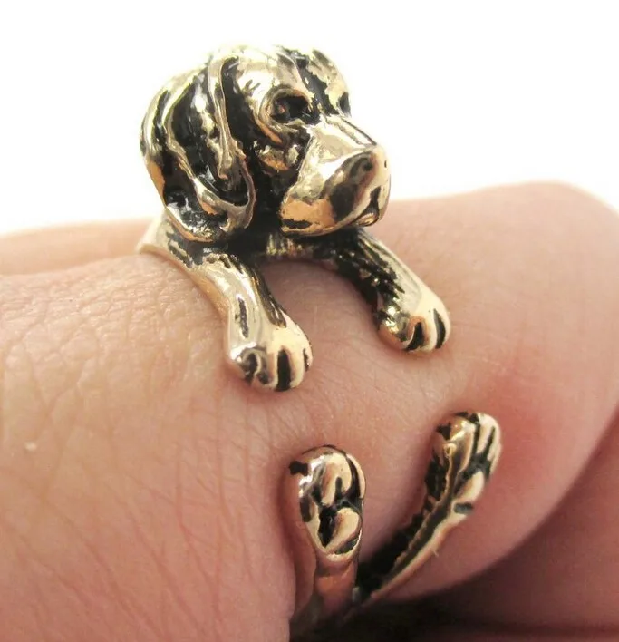 Beagle Dog Ring free size punk animal  Beagle Ring jewelry for pet lovers