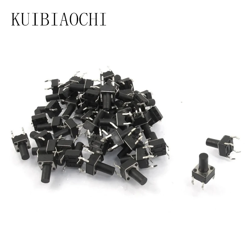 100pcs/lot Push Button Switches 6mm*6mm*10mm DIP-4 6x6x10mm Tactile Switches Push Button Tact Switch 6*6*10mm DIP-4