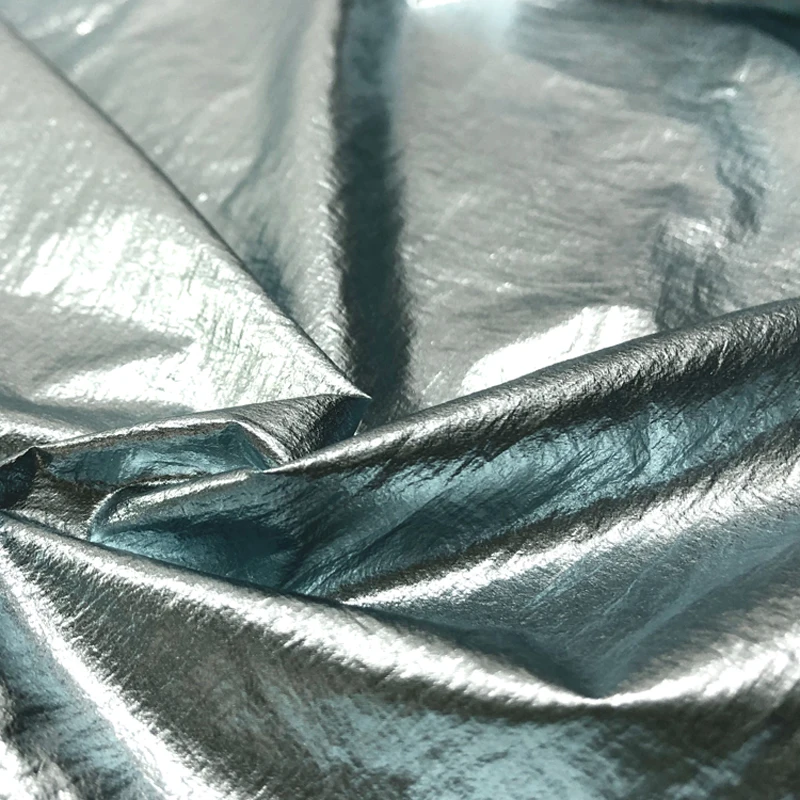 1.5*1m Nylon Corrugated Gold Down Jacket Fabric Multi-Color Optional Gold Silver Corrugated Thin Nylon taffeta Fabric