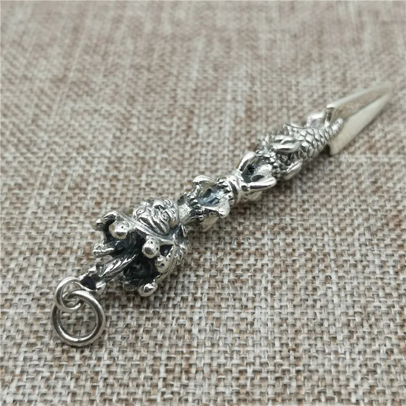 925 Sterling Silver Trimurti Phurba Pendant