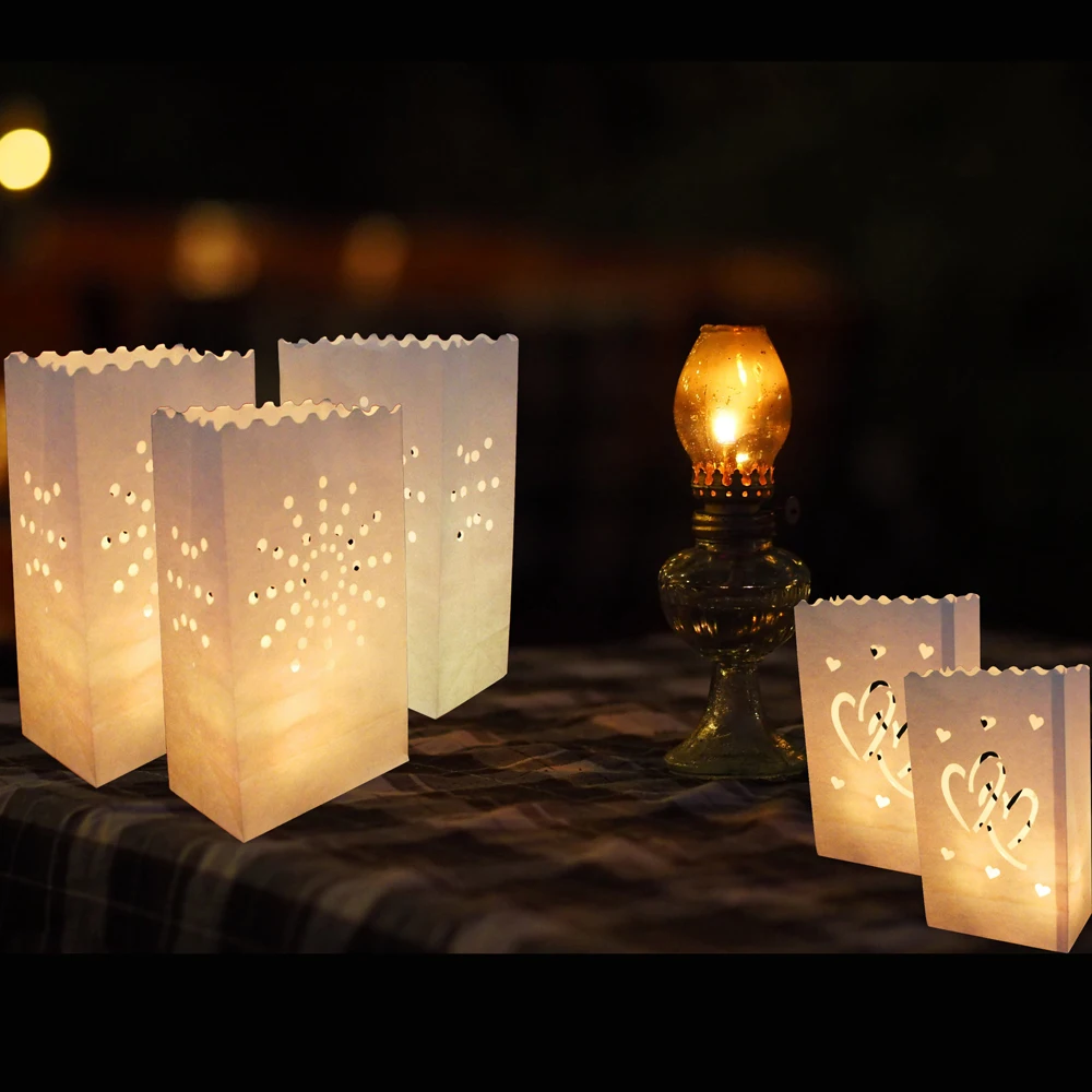 20 unids/lote, farol romántico, bolsa de velas de papel, velas de  iluminación exterior para decoraciones de boda, suministros de fiesta para  eventos sorpresa, corazón - AliExpress, image size:1000x1000