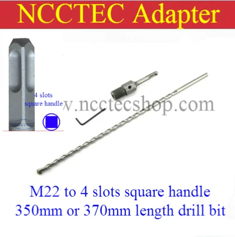 [for 350mm/370mm length diamond core drill bit] adapter 4 slots square handle to M22 for electric rotary hammer drill machine