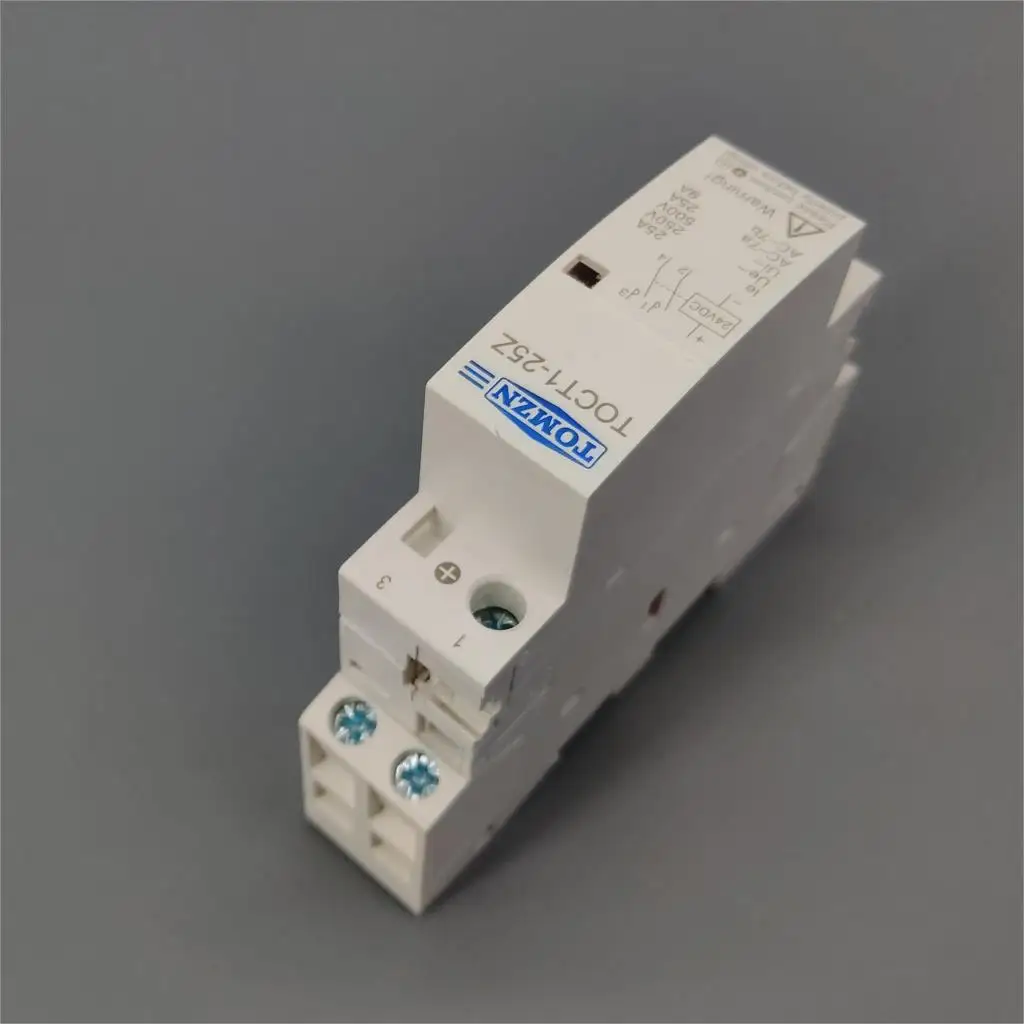 TOCT1 2P 25A DC 12V 24V coil 220V/230V 50/60HZ Din rail Household ac Modular contactor 2NO