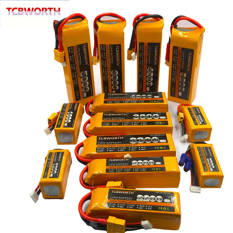 14.8V RC LiPo Battery 4S 2200mAh 3300mAh 4000mAh 5200mAh 6000mAh 25C 35C 60C For RC Airplane Drone Helicopter Quadrotor