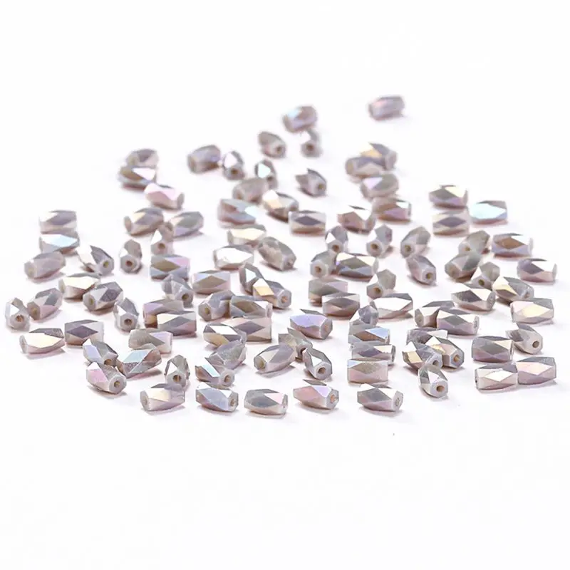 Maroon AB 50pcs 2*4mm Cylinder Crystal Beads Austria Crystal 18 Cutting Faces Loose Beads DIY Hand-woven C-2