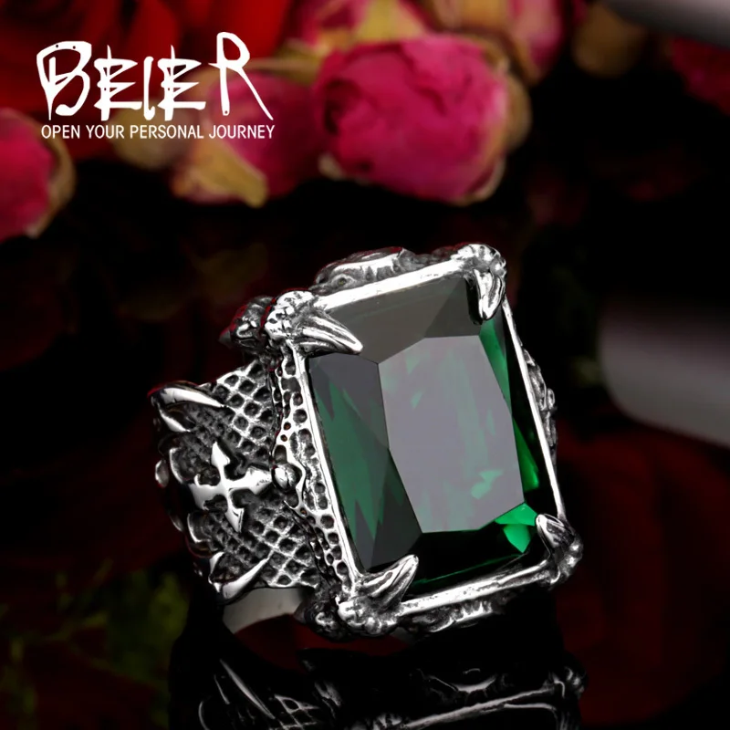 Beier new store 316L Stainless Steel ring top quality Punk Vintage New men vintage Jewelry Wholesale Factory Price LLBR8-183R