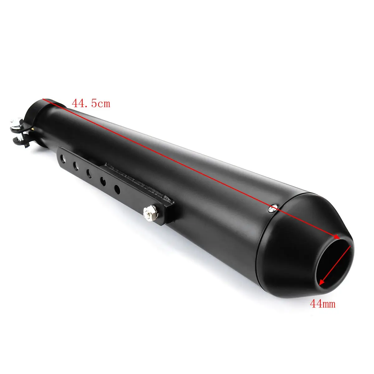 Motorcycle Cafe Racer Exhaust Pipe with Sliding Bracket Matte Black Silver Exhaust System Muffler Tip Universal image 6