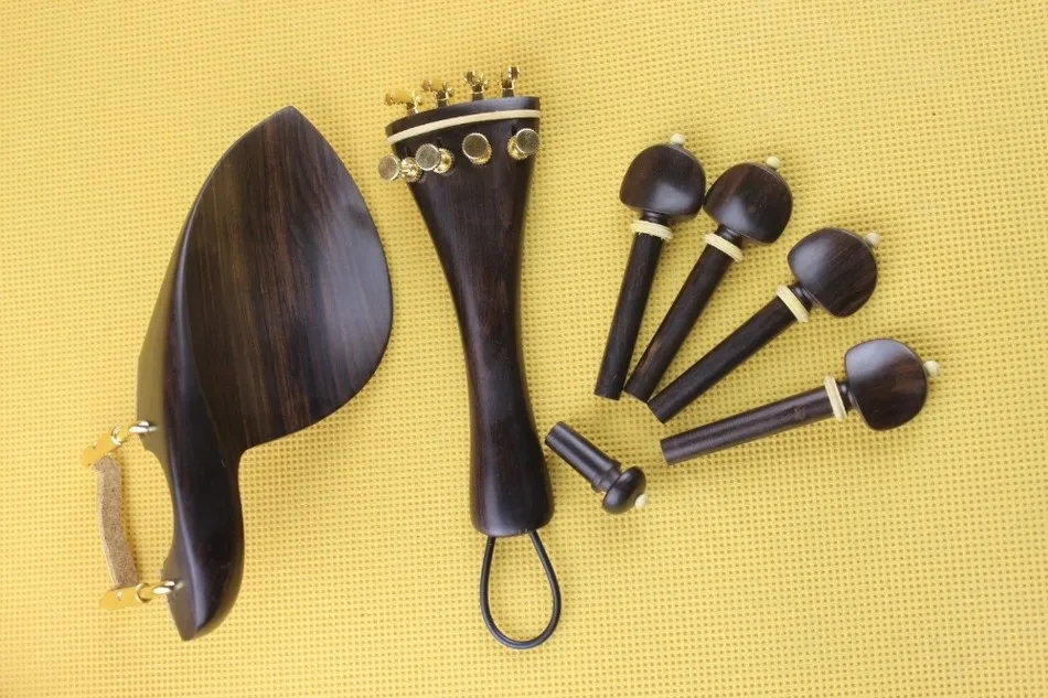 10 set New undyed ebony Luthier violin parts 4/4 full size Violin Accessories