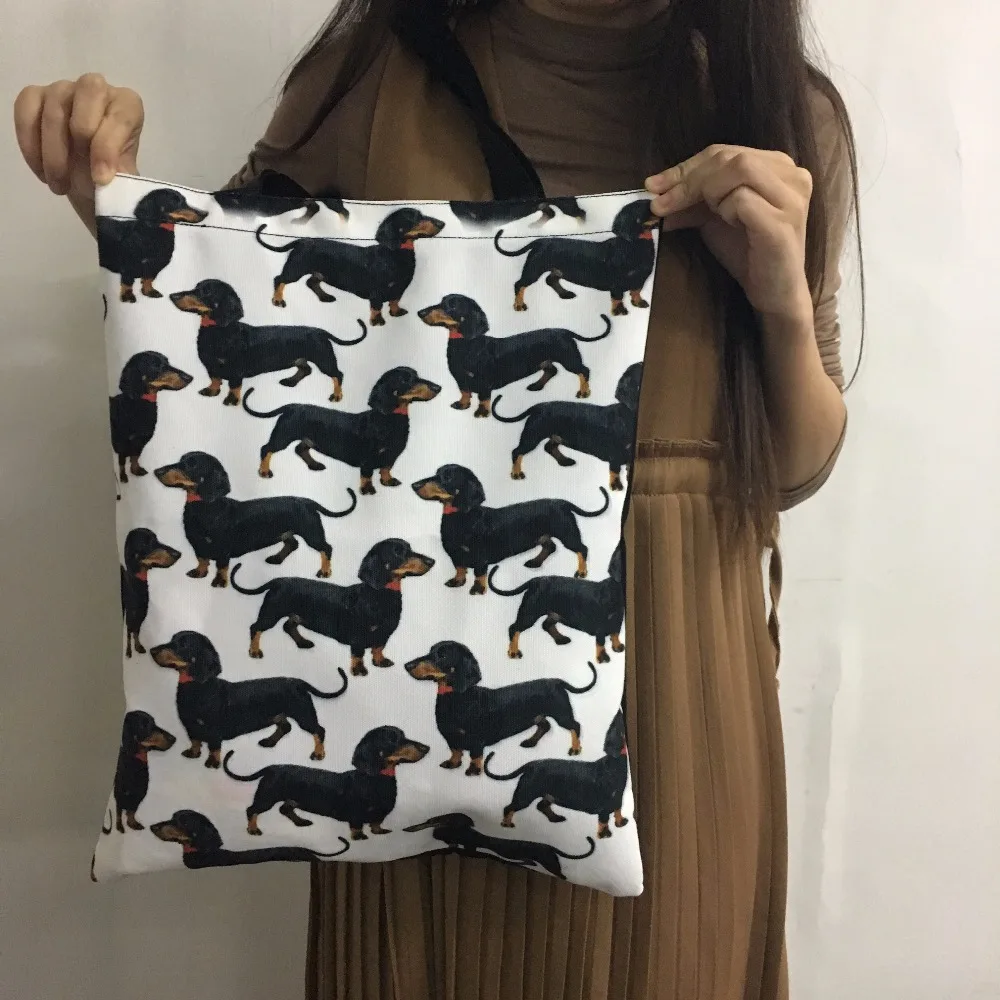 INSTANTARTS-Bolso de compras reutilizable para niñas, bolsa de mano informal de lino, de lona, imágenes o logotipos personalizados, envío directo y al por mayor