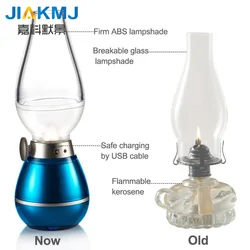 Creative led electronic kerosene lamp blowing lamp usb bedside dimming night light retro blowing kerosene lamp