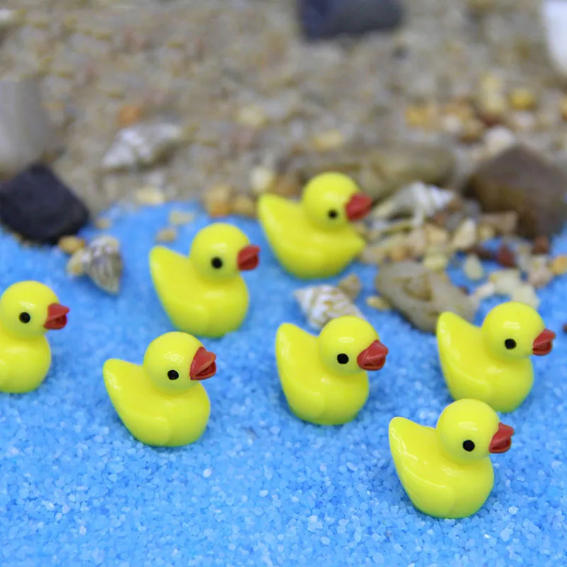 Cute little yellow duck doll simulation micro landscape decoration of kindergarten educational toys