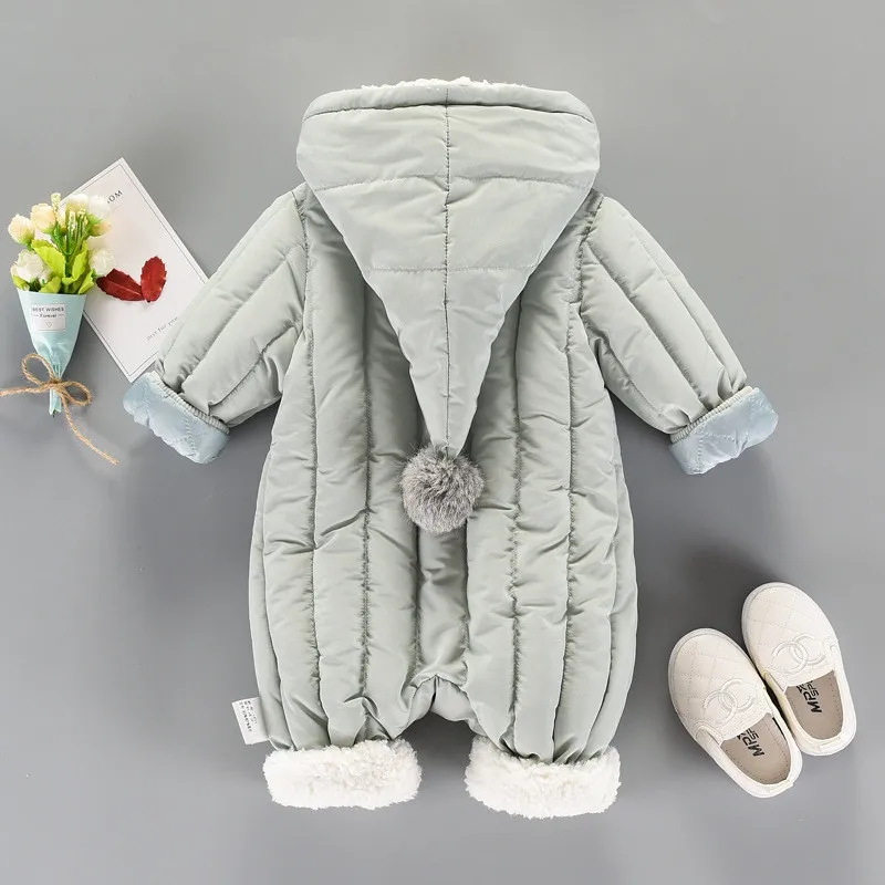 Baby Snowsuit Winter Infant Boys Girls Jumpsuit Thick Rompers Newborn Toddler Baby Overalls Clothes Hooded Warm Outdoor Clothing