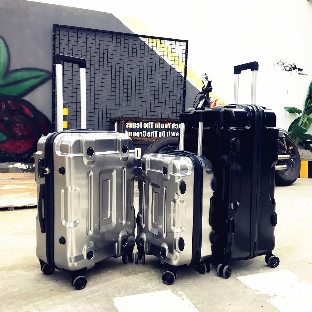 

Mirror Trolley Luggage Metal Travel Suitcase Spinner Wheel Men Women Student Password Box 20"24"26"29" Inch Fashion Luggage