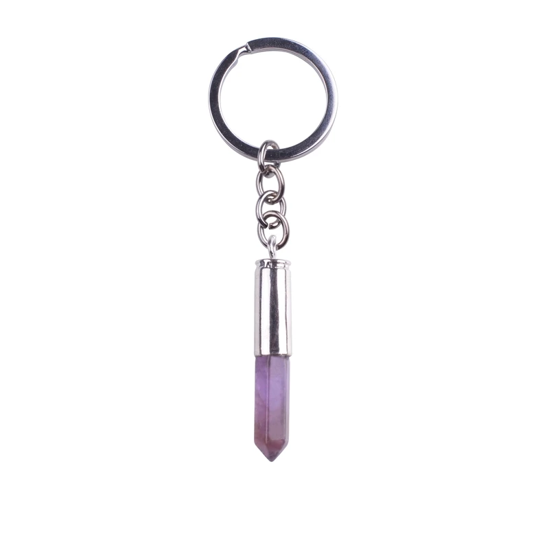 Natural Stone Keychain chaveiro feminino Jewelry Men Women's Bullet porte clef Yellow Tiger Eye